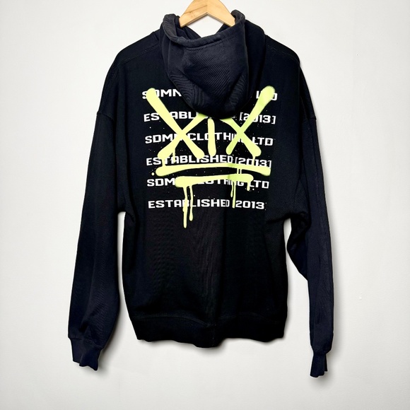 SDMN Black Graphic Cotton Blend Hoodie Sz XXL - Picture 2 of 5
